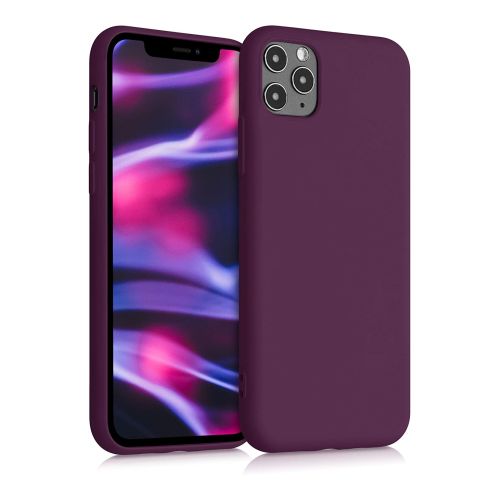 StraTG Dark Purple Silicon Cover for iPhone 11 Pro Max - Slim and Protective Smartphone Case 