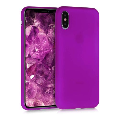 StraTG Bright Purple Silicon Cover for iPhone X / XS - Slim and Protective Smartphone Case 