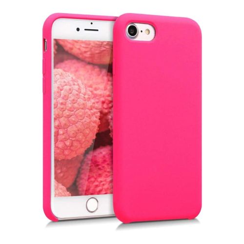 StraTG Bright hot Pink Silicon Cover for iPhone 7 / 8 / SE 2020 / SE 2022 - Slim and Protective Smartphone Case 
