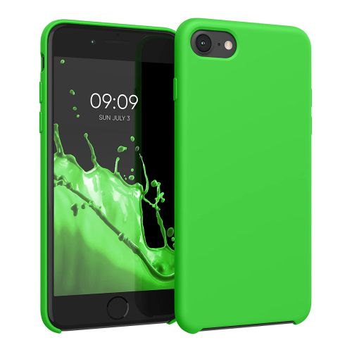 StraTG Bright Green Silicon Cover for iPhone 7 / 8 / SE 2020 / SE 2022 - Slim and Protective Smartphone Case 