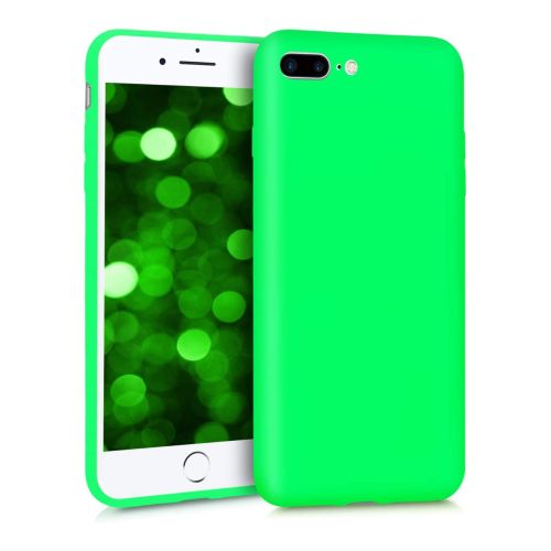 StraTG Bright Green Silicon Cover for iPhone 7 Plus / 8 Plus - Slim and Protective Smartphone Case 