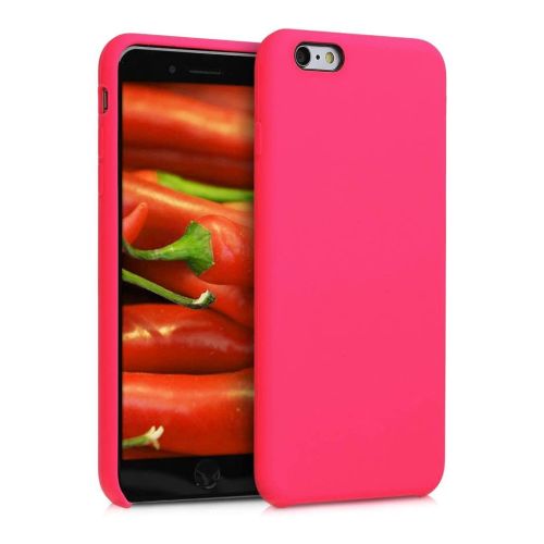 StraTG Bright hot Pink Silicon Cover for iPhone 6 Plus / 6S Plus - Slim and Protective Smartphone Case 
