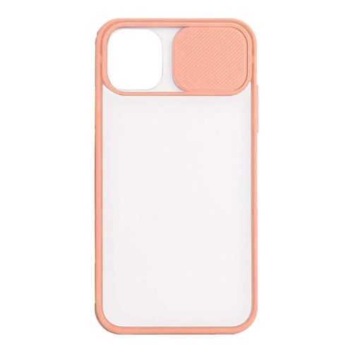 StraTG Clear and Salmon Case with Sliding Camera Protector for iPhone 12 / 12 Pro - Stylish and Protective Smartphone Case