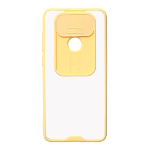 StraTG Clear and Yellow Case with Sliding Camera Protector for Xiaomi Redmi Note 9 - Stylish and Protective Smartphone Case