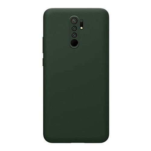 StraTG Dark Green Silicon Cover for Xiaomi Redmi 9 - Slim and Protective Smartphone Case with Camera Protection