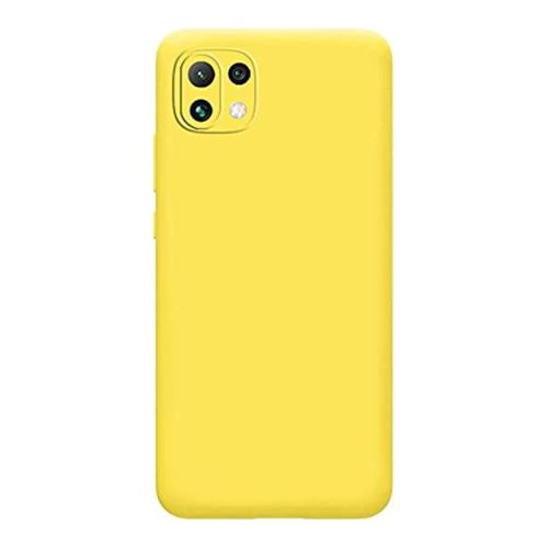 StraTG Yellow Silicon Cover for Xiaomi Mi 11 Lite - Slim and Protective Smartphone Case with Camera Protection