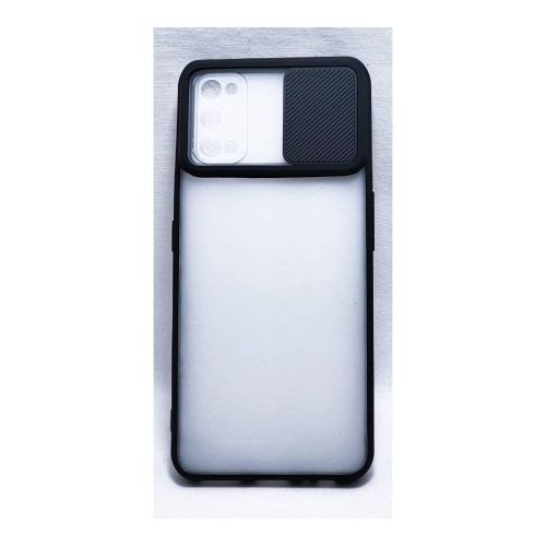 StraTG Clear and Black Case with Sliding Camera Protector for Realme 7 Pro - Stylish and Protective Smartphone Case