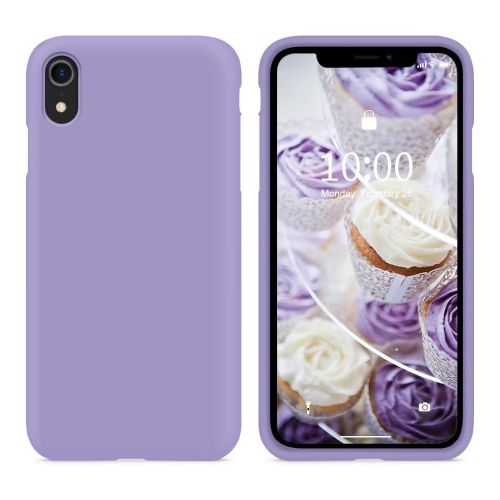 StraTG Light Purple Silicon Cover for iPhone XR - Slim and Protective Smartphone Case 