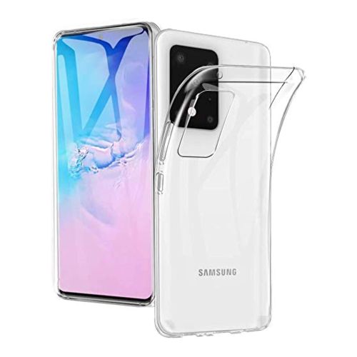 [MACO-700707] StraTG Transparent Silicon Cover for Samsung S20 Ultra - Slim and Protective Smartphone Case 