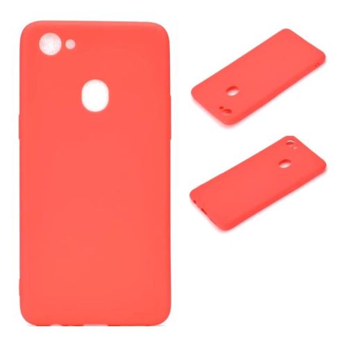 [MACO-701846] StraTG Red Silicon Cover for Oppo F7 - Slim and Protective Smartphone Case 