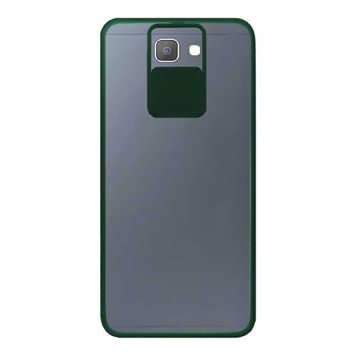 [MACO-701855] StraTG Clear and Dark Green Case with Sliding Camera Protector for Samsung J7 Prime - Stylish and Protective Smartphone Case