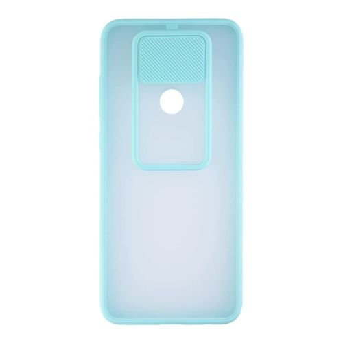 [MACO-701860] StraTG Clear and Turquoise Case with Sliding Camera Protector for Oppo F11 Pro - Stylish and Protective Smartphone Case