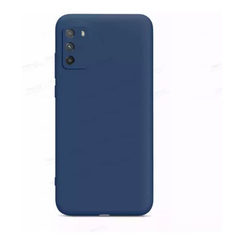 [MACO-701868] StraTG Dark Blue Silicon Cover for Xiaomi Poco M3 - Slim and Protective Smartphone Case with Camera Protection