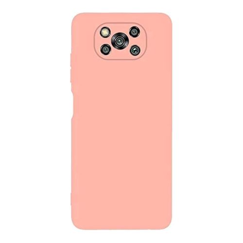 [MACO-701869] StraTG Pink Silicon Cover for Xiaomi Poco X3 - Slim and Protective Smartphone Case with Camera Protection
