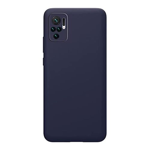 [MACO-701870] StraTG Dark Blue Silicon Cover for Xiaomi Redmi Note 10 / Note 10s - Slim and Protective Smartphone Case with Camera Protection