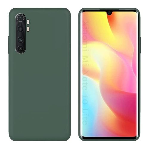 [MACO-701875] StraTG Dark Green Silicon Cover for Xiaomi Mi Note 10 Lite - Slim and Protective Smartphone Case 