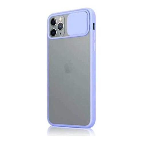 [MACO-701891] StraTG Clear and light Blue Case with Sliding Camera Protector for iPhone 12 / 12 Pro - Stylish and Protective Smartphone Case