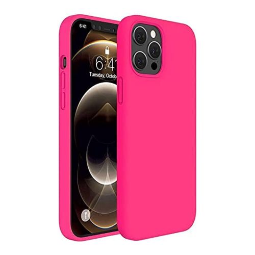 [MACO-701905] StraTG Bright hot Pink Silicon Cover for iPhone 13 Pro - Slim and Protective Smartphone Case 