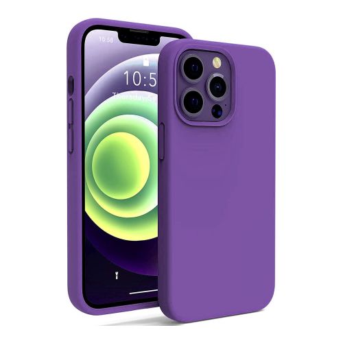 [MACO-701908] StraTG Bright Purple Silicon Cover for iPhone 13 Pro - Slim and Protective Smartphone Case 