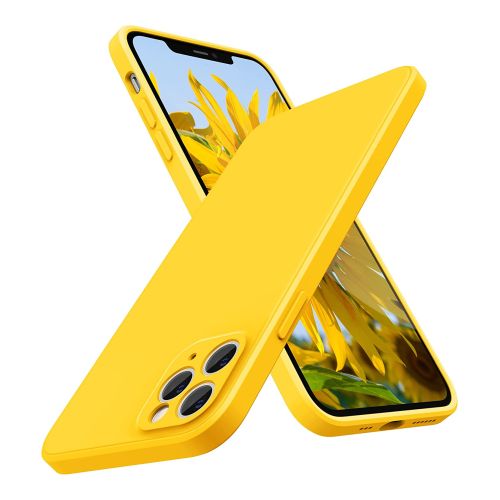 [MACO-701912] StraTG Yellow Silicon Cover for iPhone 11 Pro - Slim and Protective Smartphone Case with Camera Protection