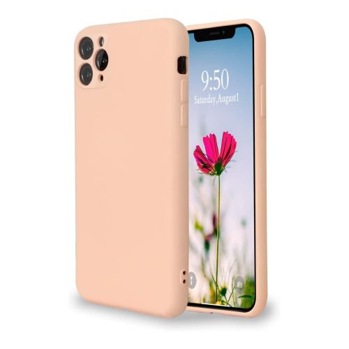 [MACO-701914] StraTG Pink Silicon Cover for iPhone 11 Pro - Slim and Protective Smartphone Case with Camera Protection