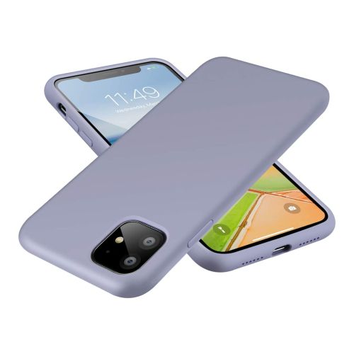 [MACO-701917] StraTG Lavender Grey Silicon Cover for iPhone 11 - Slim and Protective Smartphone Case 