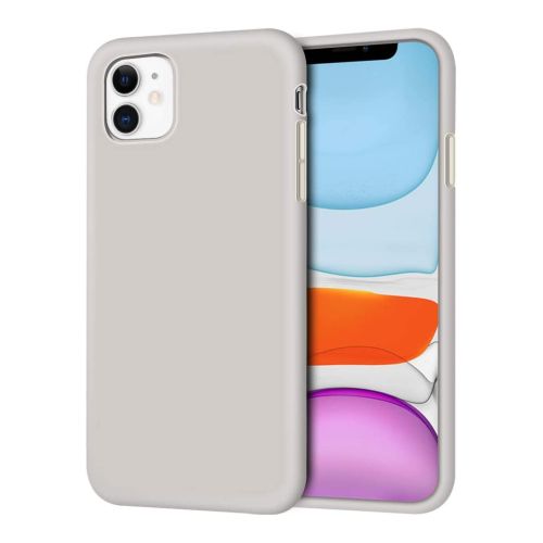 [MACO-701919] StraTG Beige Silicon Cover for iPhone 11 - Slim and Protective Smartphone Case 