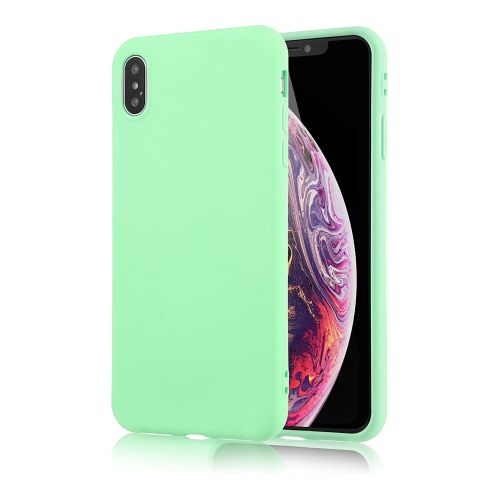 [MACO-701923] StraTG Mint Green Silicon Cover for iPhone XS Max - Slim and Protective Smartphone Case 