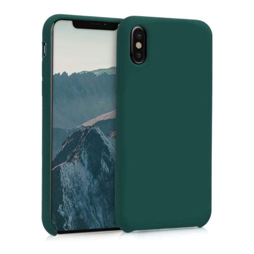 [MACO-701931] StraTG Dark Green Silicon Cover for iPhone X / XS - Slim and Protective Smartphone Case 