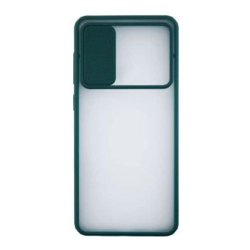 [MACO-701964] StraTG Clear and dark Green Case with Sliding Camera Protector for Samsung A52 4G / A52 5G / A52s - Stylish and Protective Smartphone Case