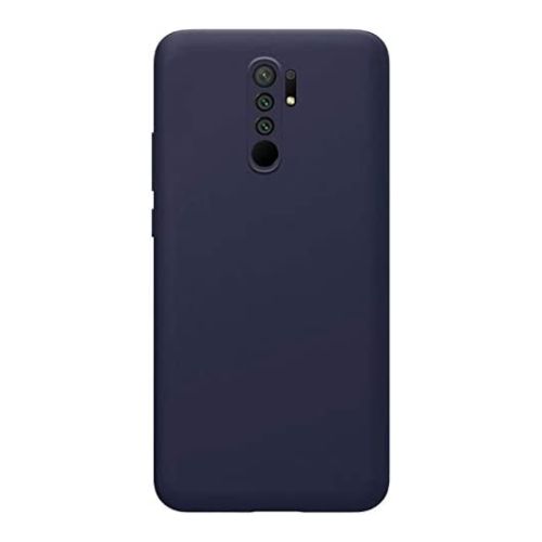 [MACO-701981] StraTG Dark Blue Silicon Cover for Xiaomi Redmi 9 - Slim and Protective Smartphone Case with Camera Protection