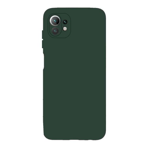 [MACO-701982] StraTG Dark Green Silicon Cover for Xiaomi Mi 11 Lite - Slim and Protective Smartphone Case with Camera Protection
