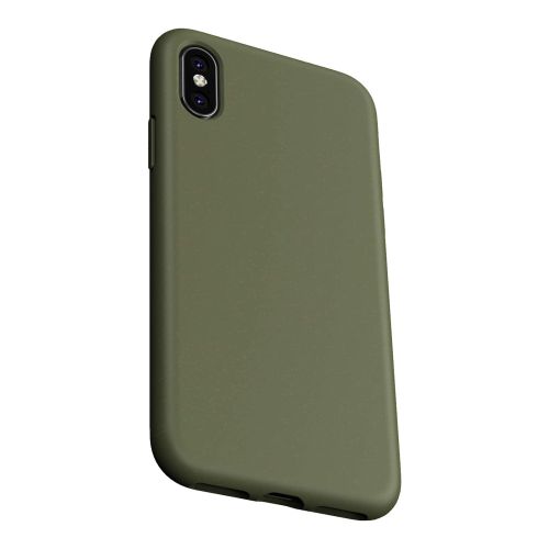 [MACO-702005] StraTG Khaki Silicon Cover for iPhone XS Max - Slim and Protective Smartphone Case 